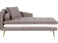 Venstrevendt chaiselong GONESSE Velour Lysebrun