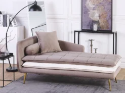 Venstrevendt chaiselong GONESSE Velour Lysebrun