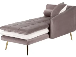 Venstrevendt chaiselong GONESSE Velour Lysebrun
