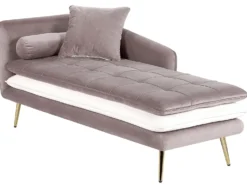 Venstrevendt chaiselong GONESSE Velour Lysebrun