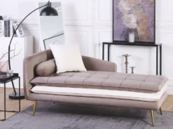 Venstrevendt chaiselong GONESSE Velour Lysebrun