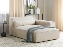 Venstrevendt chaiselong HELLNAR Velour Lys Beige