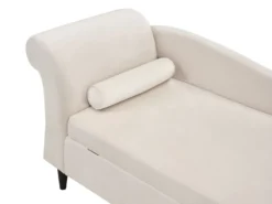Venstrevendt chaiselong LUIRO Velour Beige med opbevaring