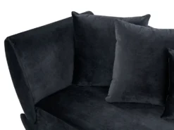 Venstrevendt chaiselong MERI Velour Sort med opbevaring
