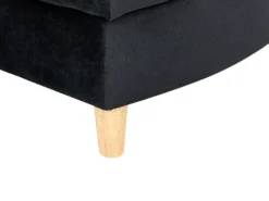 Venstrevendt chaiselong MERI Velour Sort med opbevaring