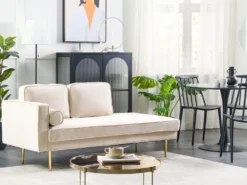 Venstrevendt chaiselong MIRAMAS Velour Beige