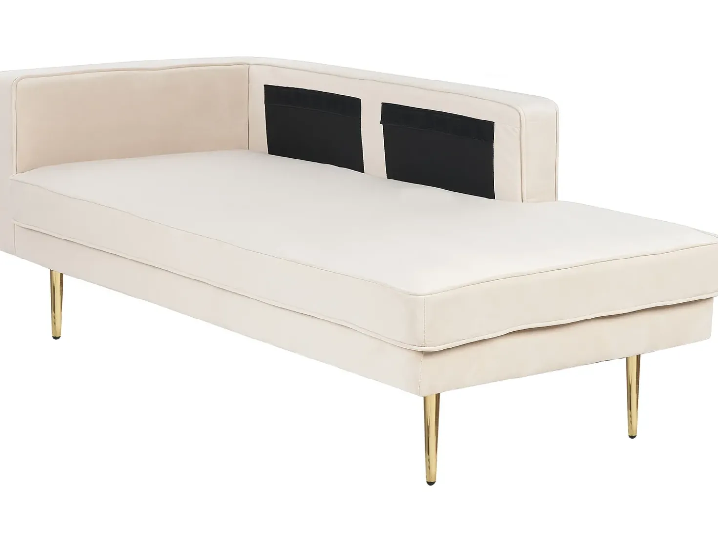 Venstrevendt chaiselong MIRAMAS Velour Beige