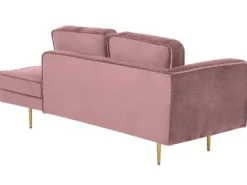 Venstrevendt chaiselong MIRAMAS Velour Lyserød