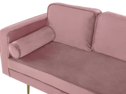 Venstrevendt chaiselong MIRAMAS Velour Lyserød
