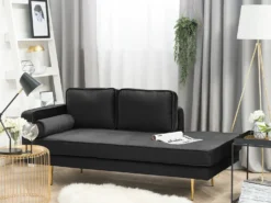 Venstrevendt chaiselong MIRAMAS Velour Sort