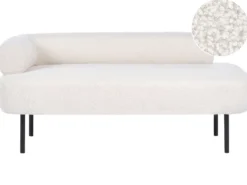 Venstrevendt chaiselong MIRMANDE Boucle Cremehvid