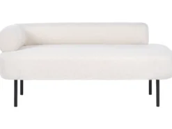 Venstrevendt chaiselong MIRMANDE Boucle Cremehvid