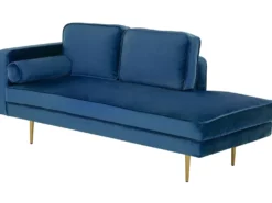 Venstrevendt chaiselong MIRAMAS Velour Navy Blå