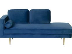 Venstrevendt chaiselong MIRAMAS Velour Navy Blå
