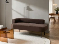 Venstrevendt chaiselong MIRMANDE Velour Mørkebrun