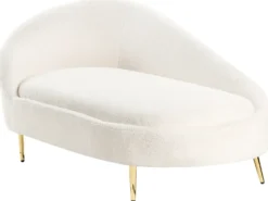 Venstrevendt chaiselong VALREAS Boucle Cremehvid