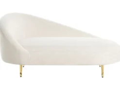 Venstrevendt chaiselong VALREAS Boucle Cremehvid
