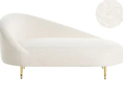 Venstrevendt chaiselong VALREAS Boucle Cremehvid