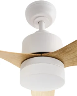 Ventilator med lys ANDERSON Med fjernbetjening LED Lysebrun