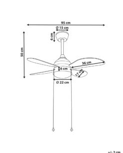 Ventilator med lys DOLORES LED Gul