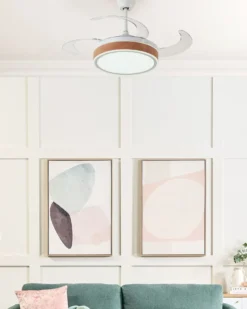 Ventilator med lys FREMONT Med fjernbetjening LED Hvid