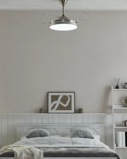 Ventilator med lys IBAR Med fjernbetjening LED Transparent