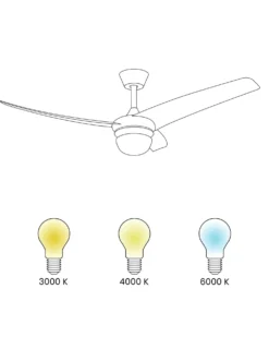 Ventilator med lys JIBOA Med fjernbetjening Sort