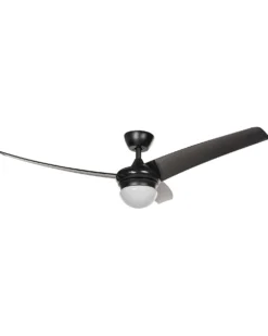 Ventilator med lys JIBOA Med fjernbetjening Sort