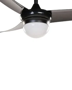 Ventilator med lys JIBOA Med fjernbetjening Sort