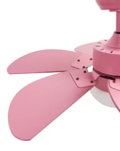 Ventilator med lys LOGAR Med fjernbetjening LED Lyserød