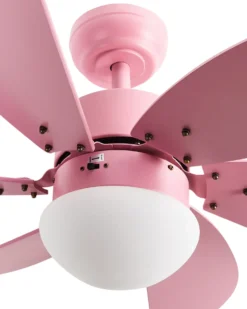 Ventilator med lys LOGAR Med fjernbetjening LED Lyserød