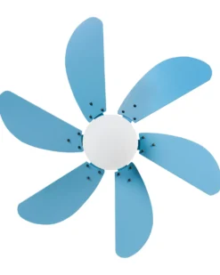 Ventilator med lys LOGAR Med fjernbetjening LED Blå
