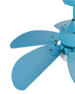 Ventilator med lys LOGAR Med fjernbetjening LED Blå