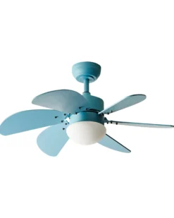 Ventilator med lys LOGAR Med fjernbetjening LED Blå