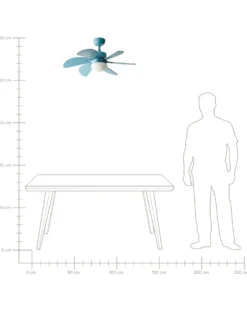 Ventilator med lys LOGAR Med fjernbetjening LED Blå