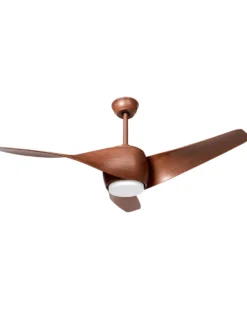 Ventilator med lys PARIA Med fjernbetjening Brun