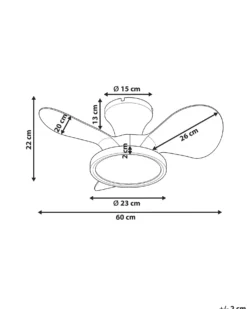 Ventilator med lys PUNTI Med fjernbetjening LED Hvid
