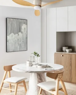 Ventilator med lys VEMBAR Med fjernbetjening LED Lysebrun