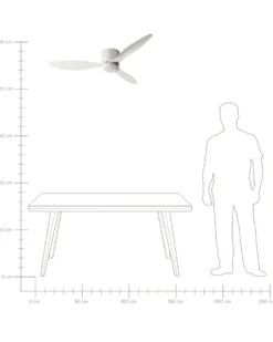 Ventilator med lys VEMBAR Med fjernbetjening LED Hvid