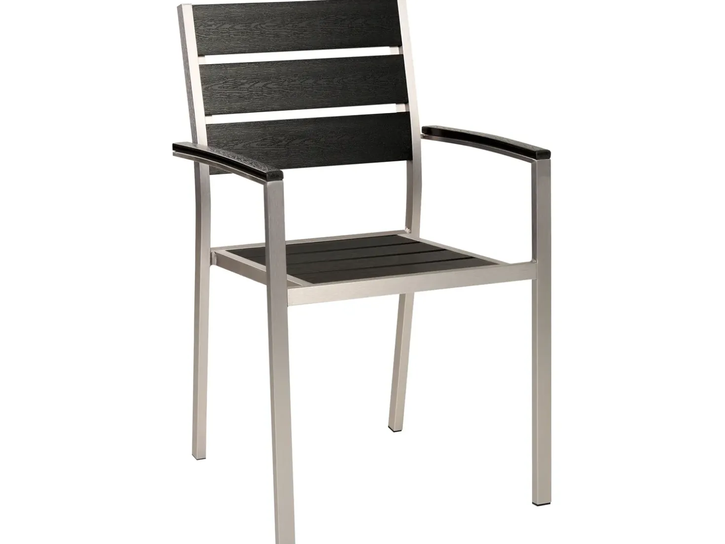 VERNIO 6 personers Havemøbelsæt Sort/sølv