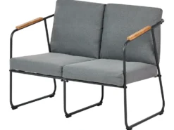 VEZZANA 4 personers Loungesæt med bord Grå Metal