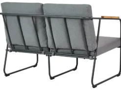 VEZZANA 4 personers Loungesæt med bord Grå Metal