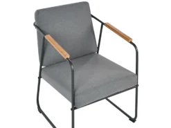VEZZANA 4 personers Loungesæt med bord Grå Metal