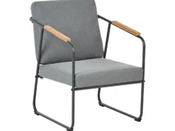 VEZZANA 4 personers Loungesæt med bord Grå Metal
