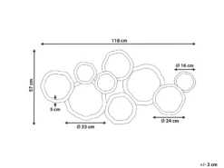 Vægdekoration ARGON Metal 57 cm Multifarvet