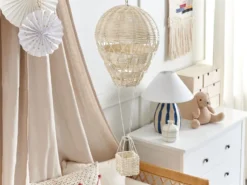 Vægdekoration Ballon BEMBA Rattan 60 cm Naturlig