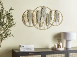 Vægdekoration Blad COPERNICIUM Metal 50 cm Guld