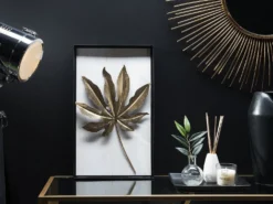 Vægdekoration Blad CURIUM Metal 50 cm Multifarvet