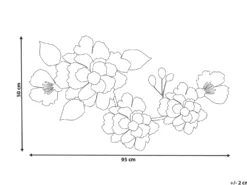 Vægdekoration Blomst CAESIUM Metal 95 cm Multifarvet