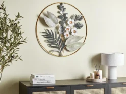 Vægdekoration Blomst DUBNIUM Metal 70 cm Grøn